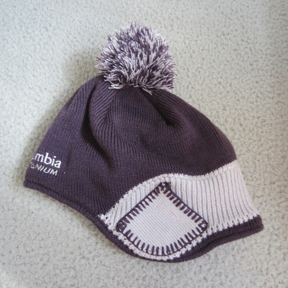 Columbia Titanium Beanie unisex,one size Knie,w/ Pockets,Pom-pom,purple/white - Picture 2 of 11